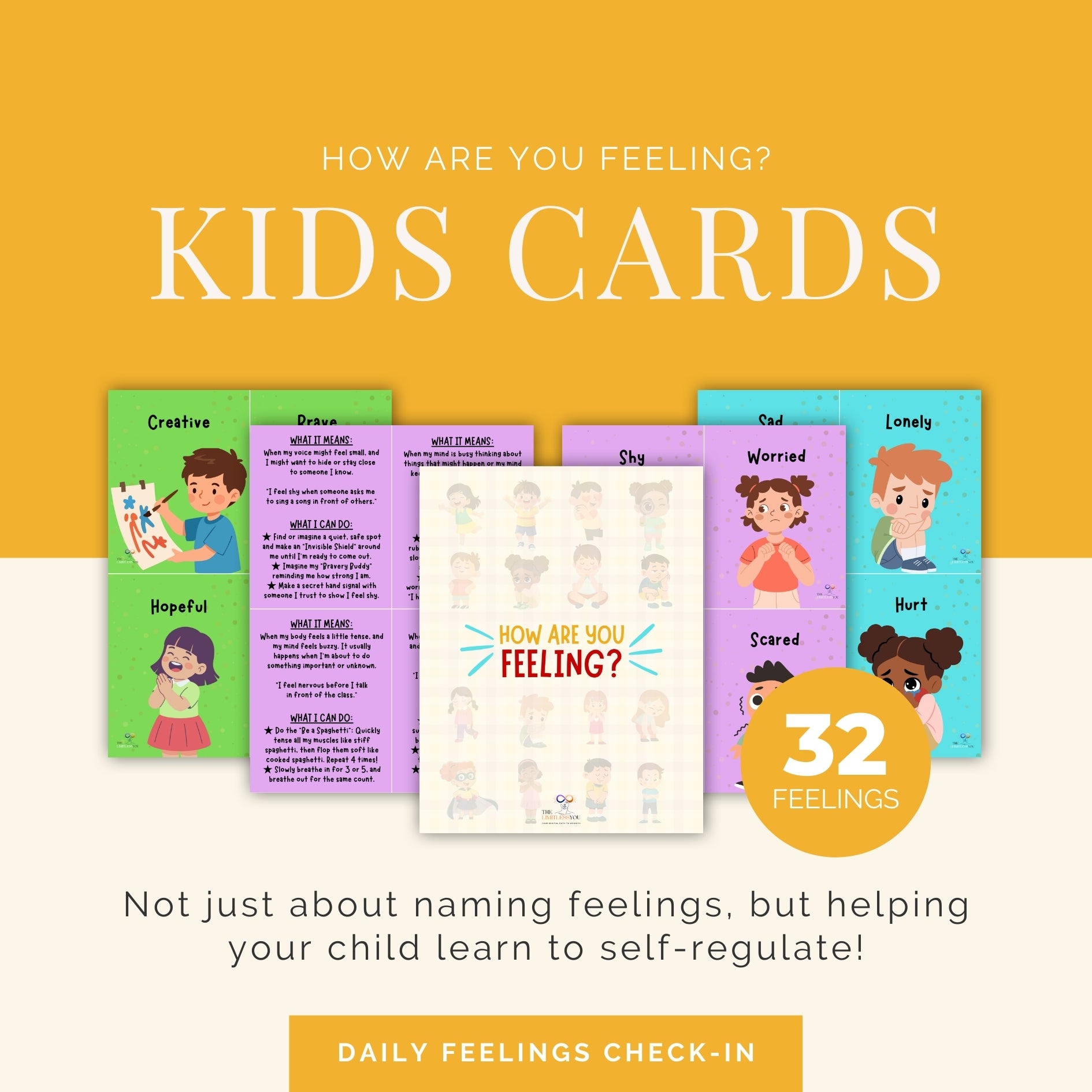 32 Kids Feelings Cards (Kids 4+)